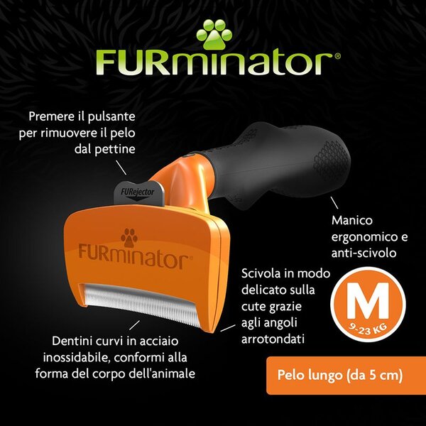 FURminator Deshedding Tool M Pelo Lungo