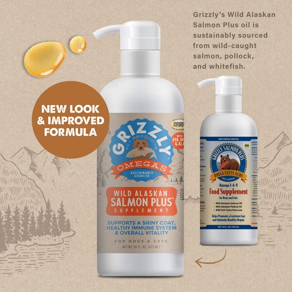 Grizzly Salmon Oil Omega 3 per Cani